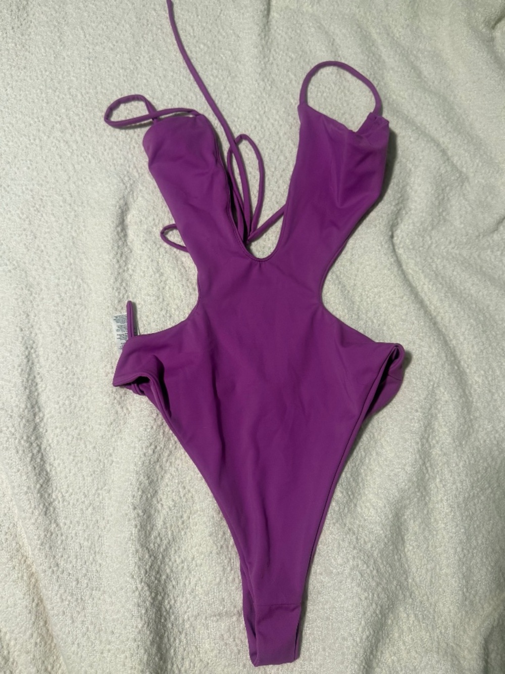 PrettyLittleThing Purple Cutout One Piece Swimsuit